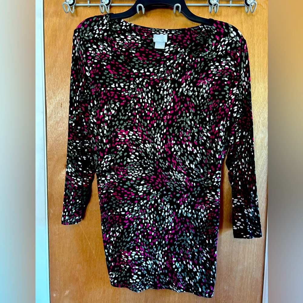 Chico’s abstract 3/4 sleeve top size L